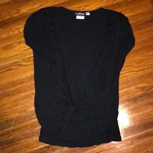 Black front cross over short sleeve top